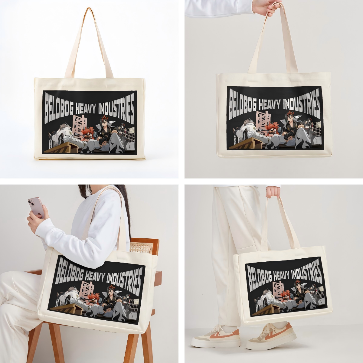 Horizontal Canvas Tote Bag